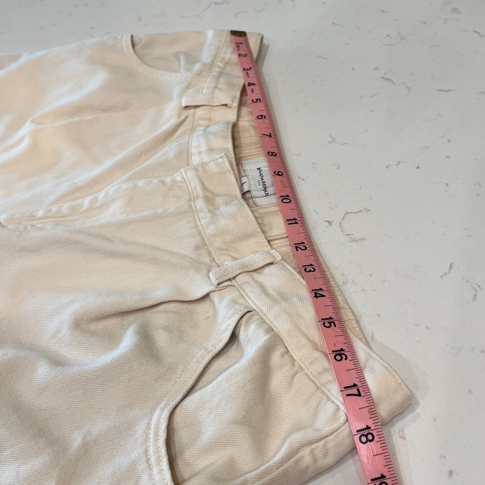 Banana Republic Factory Twill Straight Cream Pants Elastic Back Size L - Picture 10 of 13